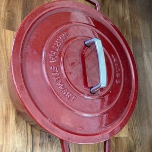 Martha Stewart Red Cast Iron Enamel Dutch Oven